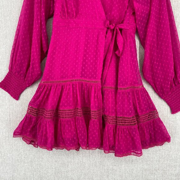 Anthropologie Not So Serious Dress S Mini Wrap Polka Dot Chiffon‎ NEW - Picture 5 of 13